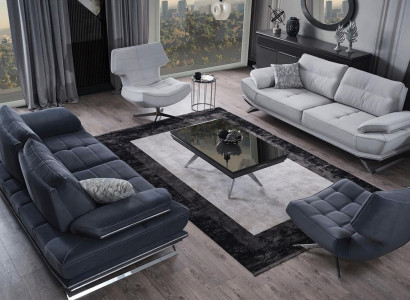 Wohnzimmer Mehrfarbig Set Besteht aus 2x 3-Sitzer Sofas und 2x Sessel