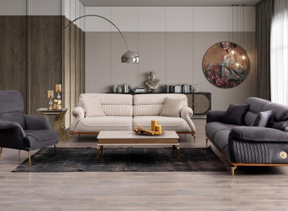 Modern Wohnzimmer Set Besteht aus 2x 3-Sitzer Sofas und Sessel 3tlg.