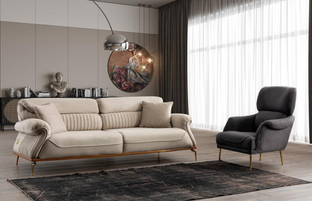 Modern Wohnzimmer Set Besteht aus 3-Sitzer Sofa und Sessel Neuheit