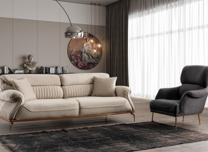 Modern Wohnzimmer Set Besteht aus 3-Sitzer Sofa und Sessel Neuheit