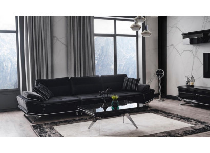Modern Schwarz Farbe 3-Sitzer Sofa Komfort und Stil in einem Ensemble