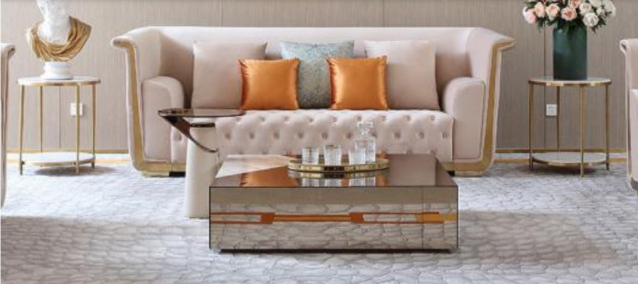 Designer Modern Couchtisch Beistelltisch Sofa Marmor Tisch Glas Kaffeetisch Neu