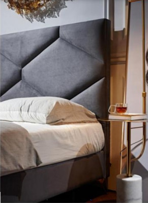 Schlafzimmer Set Bett + 2x Nachttische 3tlg. Nachttisch Möbel Luxus Hotel Samt