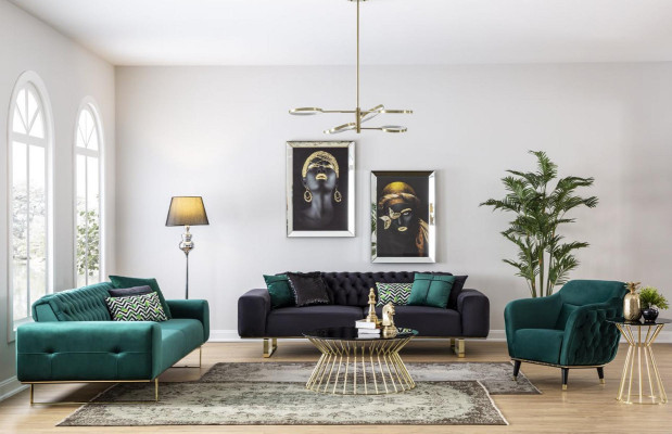 Moderne Sofa 4 Sitz Design Wohnzimmer Polster Holz Polster Moderne Luxus