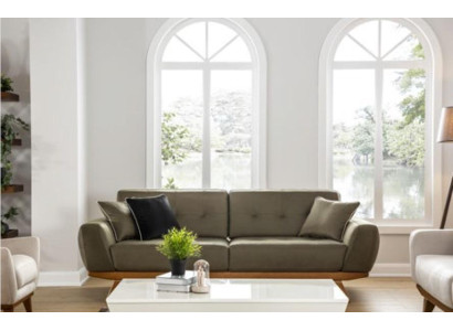 Luxus Dreisitzer Klassische Couch Leder Möbel braun Sofas 3 Sitzer Möbel Stil
