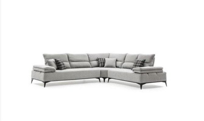 Ecksofa L Form Sofa Couch Design Couchen Polster Textil Neu Eck Garnitur Grau
