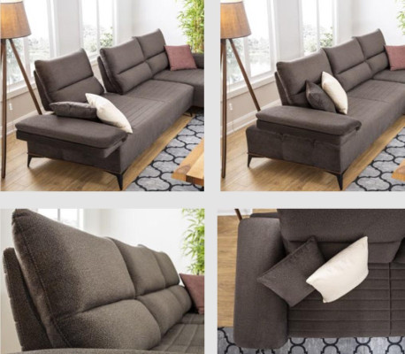 Ecksofa L Form Sofa Couch Design Couchen Polster Textil Eck Garnitur