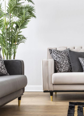 Klassische Grau Sofa 3 Sitz Sofas Sitz Design Couch Dreisitzer Luxus Möbel Stil