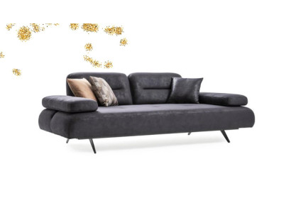 xxl Sofa 4 Sitzer Couch Wohnzimmer Polster Sitz Garnitur Leder Grau Textil