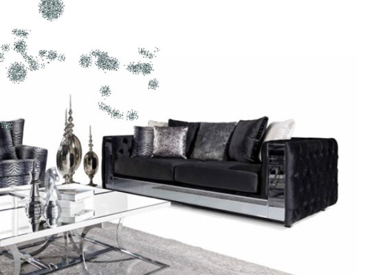 Chesterfield Sofa 3 Sitzer Wohnzimmer Modernes Design Sofas Textill Couchen Neu