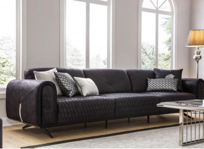 Luxus Sofa 4 Sitzer Leder Wohnzimmer Modernes Design Sofas Polster Couchen