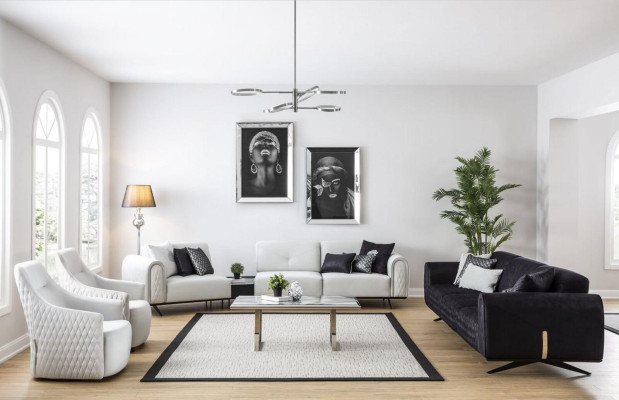 Luxus Sofa 4 Sitzer Leder Wohnzimmer Modernes Design Sofas Polster Couchen