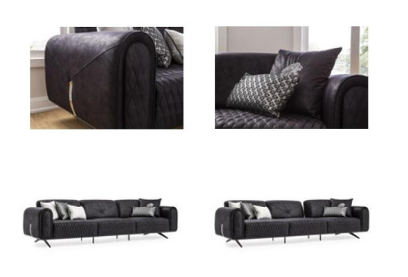 Luxus Sofa 4 Sitzer Leder Wohnzimmer Modernes Design Sofas Polster Couchen