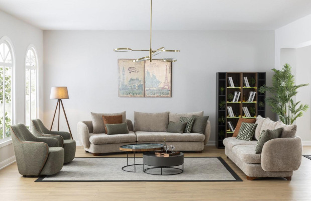 Sofa 3 Sitzer Polstersofa Grau Textill Sitz Design Stoff Modern Couch Sofas Neu