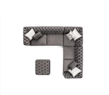 Grau Chesterfield Polstersofa Sofa Ecksofa Garnitur Polster Luxus Ecke Sofas Neu