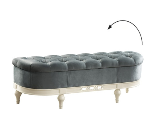 KLASSISCHER HOCKER RETRO RUSTIKAL FUßHOCKER OTTOMANE SITZBANK BANK - FL-P1A