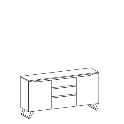 Kommode Sideboard Highboard Schrank Anrichte 2 Türen 3 Schubladen Regal Hotel