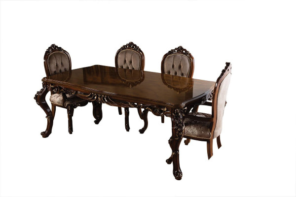 Klassisches Esszimmer Tisch mit 4 Stühlen Barock Rokoko Stil Möbel