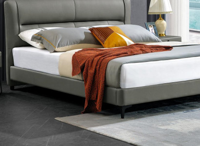 Doppelbett Lederbett Betten Designer Bett Kunstleder Polster Schlafzimmer Neu