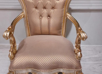 Beiger Chesterfield Sessel Antik Stil Stühle Lehnstuhl Barock Rokoko Möbel 