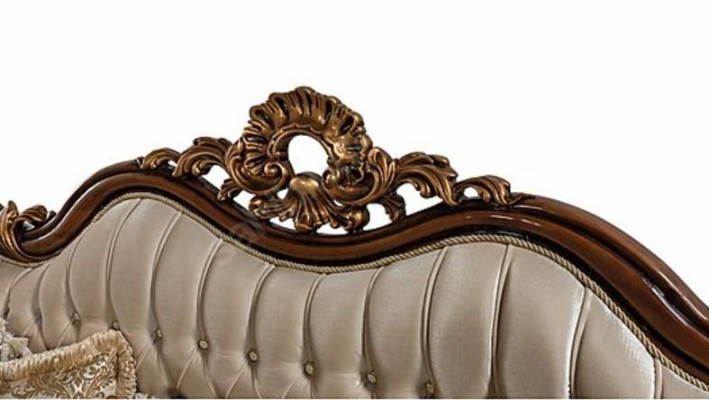 Chesterfield Barock Dreisitzer Möbel Sofa Couchen Stoff Gold Couch