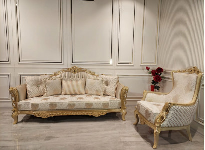 Klassische Couch Sofagarnitur Wohnzimmer Möbel einrichtung 3+1 Sitz Sofa