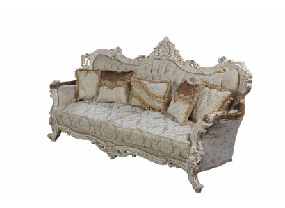 Chesterfield Barock Dreisitzer Couch Möbel Couchen Stoff Gold Sofa