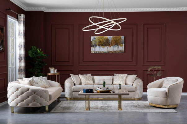 Luxus Couch Ovaler Dreisitzer Hotel Empfang Einrichtung Möbel 247cm