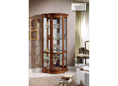 Vitrinen Glas Schrank Braun Vitrine Wohnzimmer Holz Anrichte Luxus Möbel Italien