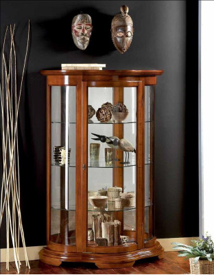 Luxus Holz Vitrine Anrichte Design Schränke Braun Italienische Möbel Schrank Neu