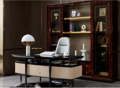 Edle Büroeinrichtung Luxus Büro Möbel Schreibtisch Sessel Set Garnitur