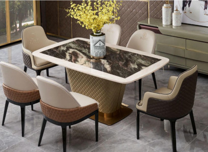 Komplette Esszimmer Garnitur Tisch 4x Lehnstuhl Stühle Luxus Essgruppe