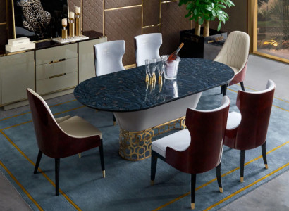 Komplette Esszimmer Garnitur Tisch 6x Stühle Lehnstuhl Luxus Essgruppe