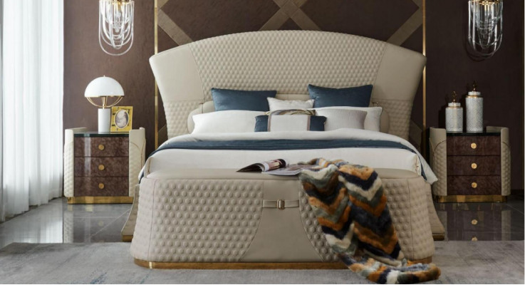 Bett Leder Schlafzimmer Möbel Luxury Moderne Betten 3tlg. Set Boxspring