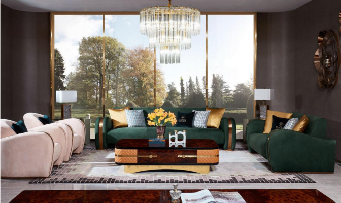 Luxus Sofagarnitur 4tlg. Set Sofa Ledersofa Polster Chesterfield Couch Sofas