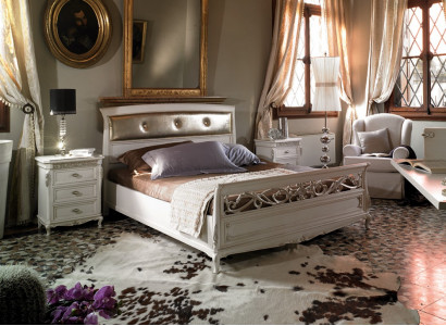 Design Schlafzimmer Möbel Doppelbett Massivholz Vaccari cav giovanni Möbel Neu