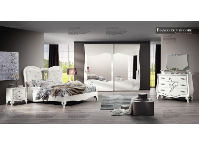 Schlafzimmer Bett Nachttisch Kleiderschrank Kommode Spiegel Neu 6tlg Luxus Set