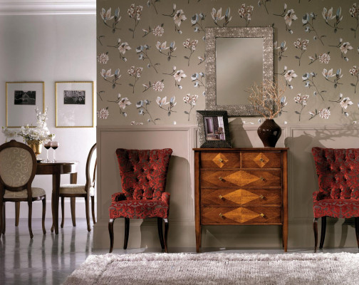 Wohnzimmer Set Kommode Spiegel Kommoden Garnitur Gruppe Holz Design Schrank Neu