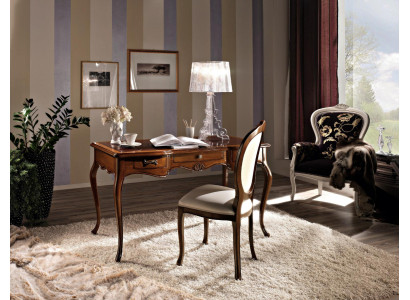 Designer Schreibtisch Stuhl Büro Set italienische Möbel Sekretär Lehnstuhl 2tlg.