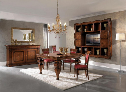 Design Esszimmer Set Garnitur Holz Möbel Kommode 4x Stuhl Tisch Komplett 7tlg.