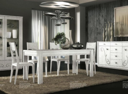 Esszimmer Esstisch Stuhl Kommode Vitrine Ess Gruppe Tisch Tische Holz Set 7tlg.