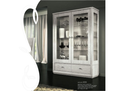 Luxus Schaufenster Vitrine Vitrinen Glas Schrank Modern Holz Grau Regal Möbel