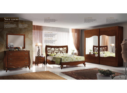 Schlafzimmer Bett Nachttisch Kleiderschrank Kommode Spiegel Garnitur Set 6tlg