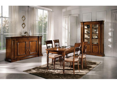 Esszimmer Set Garnitur Stühle 4x Vitrine Gruppe Essgruppe Vitrinen 7tlg. Kommode