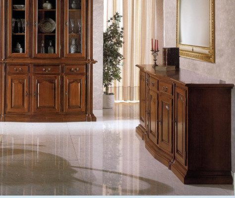 Design Esszimmer Set Garnitur 7tlg Holz Möbel Kommode 4x Stuhl Tisch Vitrine Neu