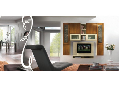 Wohnzimmer rtv Wandschrank Regal tv Holz Schränke Vitrine Wand Regale Italy Neu