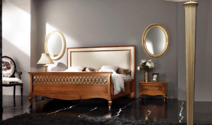 Schlafzimmer Möbel Set Garnitur Italienische Möbel Nachttisch Massives Holz 3tlg