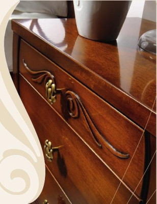 Luxus Set Schlafzimmer Bett Nachttisch Kleiderschrank Kommode Spiegel Neu 6tlg