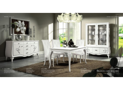 Esszimmer Esstisch Stuhl Kommode Vitrine Gruppe Tisch Holz Tische Lux Set 7tlg.