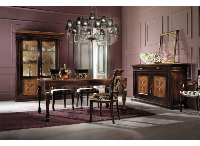 Esszimmer Set Garnitur Kommode Stühle 4x Vitrine Gruppe Essgarnitur Tisch 7tlg.